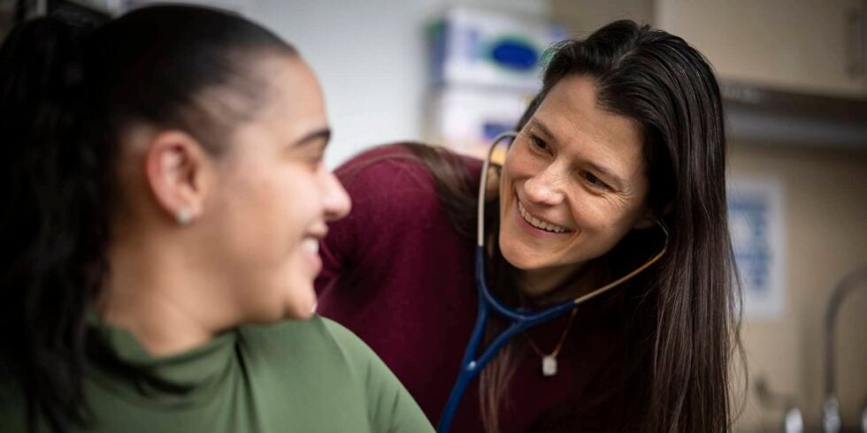 A provider meets with a patient